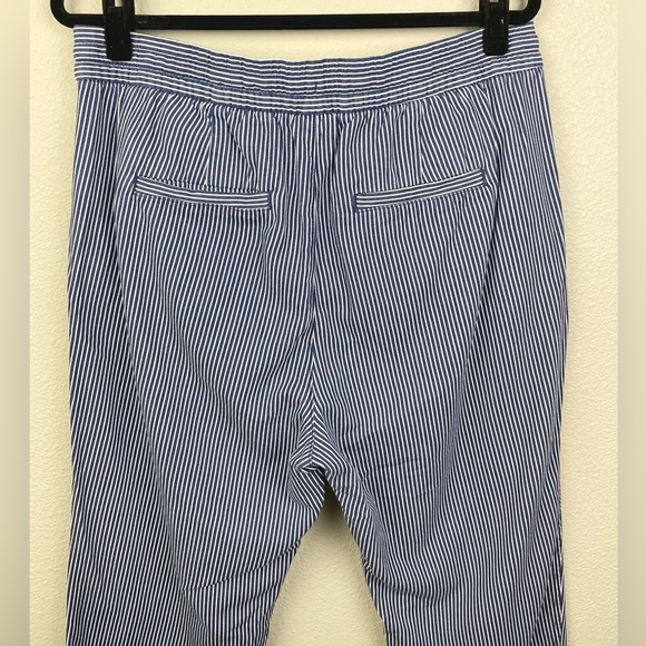 Gap Women's Large V-Easy Pant Bold Navy Stripe White Casual Pull-On Drawstring - Picture 10 of 14